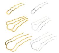 Generic 6pcs Vintage Hairpins Hair Accessories Four-teeth Iron Lightweight Simple Decoration Effect Easy to Match for Wedding and Daily Life Random Color