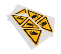 Generic 6pcs Waterproof Warning Labels 80mm Equilateral Warning Stickers for Machinery Hand Injury Safety Precautionary Markers Strong Adhesive for Industrial Use