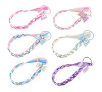 Generic 6pcs Wig Colored Hair Extensions Green Small Hair Elastics Plaits Ties Mermaid Braid Extension Real Human Hair Extensions Rave Hair Extensions Hair Bow Braiding Chemical Fiber