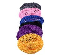 Generic 6pcs Women’s Crochet Snood Hairnets Mesh Sleeping Hair Net Caps Multi-purpose Breathable Hair Covers for Long Night Use Random Color