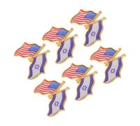 Generic 6pcs Zinc Alloy Dual Flag Lapel Pins with Lasting Shine, American and Israeli Flag Design, for Presentations on Us-israel Relations and Party Decorations