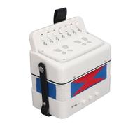 Generic 7 Key Control Accordion, Portable Button Accordion for Stage Performance (White)