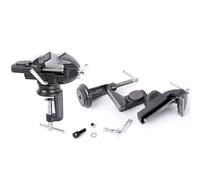 Generic 70mm Bench Vise Heavy Duty with Anvil Rotating Base for Woodworking and Metalworking Workshop 16x17x7.5cm (Black with 4pcs Accessories)