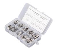 Generic 70Pcs Single Ear Hose Clamp Kit Stainless Steel Stepless 9 Specifications Hose Clamp Assortment Kit Premium 304 Stainless Steel Resistant Heat Resistant for Auto