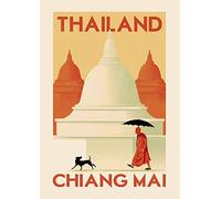 'Generic' #72 Thailand - Chiang Mai - Vintage Travel Poster - A4 A3 A2 - Quality Prints … - Vintage Travel Poster - A4 A3 A2 - Quality Prints … (Not Framed, A4)