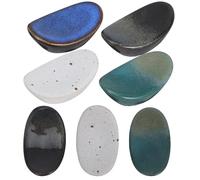 Generic 7Pcs Japanese Style Ceramic Chopstick Holders Set, Mixed Color Tableware Rest Stand for Home Dining, Ceramic Chopsticks Rack Suitable for Kitchen and Restaurant Use