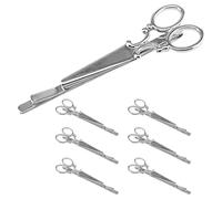 Generic 7pcs Silver Scissors Hair Clips Vintage Style Hair Barrettes for Women Styling Accessories Party Korean Retro One-word Top Clips