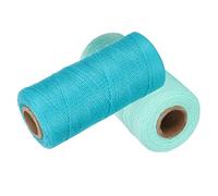 Generic 8/4 Pure Cotton Hand Sewing Thread for Knitting Weaving Accessory for Crafting Jewelry Blue + Green 2 Rolls