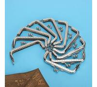 Generic 8.5cm Square Metal Frame Clasp Lock, Gold Silver Iron Purse Frame, Smooth Edge with Comfortable Touch, Ideal for Handbag DIY Craft Supplies