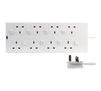 Generic 8-Gang Individually Switched Extension Lead, 2M White