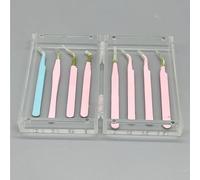 Generic 8 Hole Tweezer Holder Stand,Thickened Acrylic Magnetic Transparent Eyelash Extension Tweezers Stand for Salon and Home Use