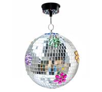 Generic 8-Inch Mirror Disco Ball, Silver Glitter Disco Ball with Hanging Light, Retro Supplies, DJ Dance Light Effect, Christmas Photo Props, Stage Props
