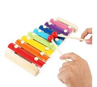 Generic 8 Notes Xylophone Colorful Percussion Toy for Kids Toddlers Solid Wood 8 Note Instrument
