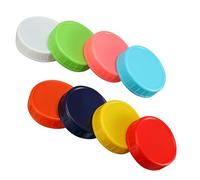 Generic 8 Pcs Colored Plastic Mason Jar Lids, 70 mm Regular Mouth, Silicone Sealed, BPA-Free, Multicolor, Round, Dishwasher Safe