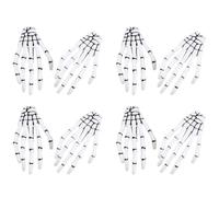 Generic 8 Pcs Halloween Skeleton Hand Hair Claw Clips Bone Hairpins White Line Design for Women Party Costume Accessories