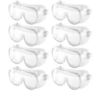 Generic 8 Pcs Safety Goggles, Clear PET Lens Eye Protection for Lab Work, Cycling, Experiments, Anti Fog, Windproof, Over Glasses Design, Full Coverage Frame, Top and Side Guard