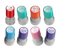 Generic 8 Pcs Self-Inking Teacher Stamps, Multicolor Photosensitive Grading Set, Encouragement for Classroom, Kindergarten & Primary Feedback