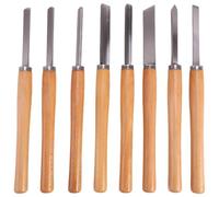 Generic 8 Pcs Wood Turning Chisel Set, 14.2 in, High-Speed Steel Wood Lathe Tool, Honed Blades, Hardwood Handle, for Woodworking