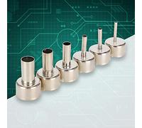 Generic 858D Heat Gun Nozzle Set for SMD Rework Station, High Temperature Resistant 6pcs Hot Air Gun Nozzle 3-12mm for Various Soldering Needs