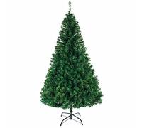Generic 8FT Pine Artificial Christmas Tree, 1138 Branches, 240cm Tall, Green, Durable PVC & Iron, Includes Stand & Instruction