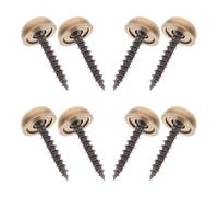 Generic 8pcs 15mm Brass Decorative Screw Caps with Self-tapping Screws Dome Head Covers for Wood Furniture Fastening and Craft Applications