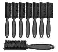 Generic 8pcs Black Plastic Beard Brush for Men Gentle on The Skin Multifunctional Hairbrush and Mustache Brush for Barber and Personal Grooming