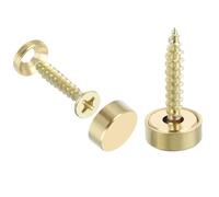Generic 8Pcs Brass Decorative Mirror Screws with Caps, Gold, 12 mm, 4 mm x 23 mm