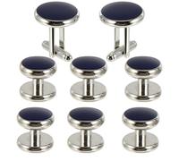 Generic 8pcs Craftwork Cuff Links Male Cuff Links Simple Fashionable Copper Not Easy to Rust Decoration Men Formal Occasion round Shape