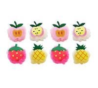 Generic 8pcs Fruit Shaped Bath Balls Shower Mesh Scrubber Set Bubble Making Net for Bathroom Shower Accessories, Cute Peach Pineapple Apple Strawberry Colors