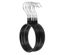 Generic 8pcs Iron Pvc Circle Scarf Showing Hanger Multi-functional Closet Organizer Simple Practical Design Smooth Burr-free Suspend Scarves Storage Rack