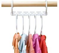 Generic 8Pcs Magical Hangers Closet Organizers And Storage, Smart Magic Space Saving Wardrobe Coat Cloth Hanger Clothing Purses And Belts Hook Rack Updated Hook Design 23Cm Long White, MH263