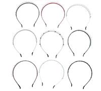 Generic 8pcs Non Slip Teeth Headbands Hairbands for Women and Men, Steel Frame with Silk and Satin Cover, Comfortable Fit that Will Not Hurt Hair or Skin, Simple Elegant Random Color