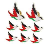 Generic 8pcs Palestine Flag Brooch Pins Metal Zinc Alloy Lapel Pins Lightweight Accessories for Women Daily Wear and Special Occasions Cultural Expression