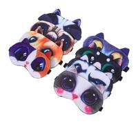 Generic 8pcs Pet Expression Eye Mask Cartoon Sleep Mask Funny Blindfolds for Party Games Sleeping Mask for Sleep Mask Funny Eye Mask for Sleeping Blind Folds Short Plush