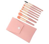 Generic 8pcs Pink Mini Makeup Brush Set with Soft Bristles, Includes Blush, Loose Powder Eyeshadow Brushes with Portable PU Leather Case for Women’s Cosmetic Application