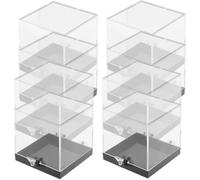 Generic 8pcs Square Plastic Mineral Display Boxes for Specimens and Flowers, Easy to Take and Observe, Lightweight Organizer Suitable for Desktop and Table Use