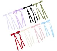 Generic 8pcs Tassel Hair Bow Clips with Adjustable Silk Ribbon Firm Nonslip Duckbill Claw Barrettes for Women Teens Traditional Chinese Ancient Style Hair Accessories for Hanfu Festival