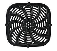 generic 8qt Fryer Replacement Tray, Non-Stick Crisper Plate & Grill Pan with Handle & Rubber Bumper, Perforated Even Heating for Air Frying Chicken, Fries, Pizza, Veggies