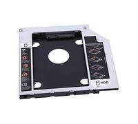 Generic 9.5mm HDD SSD Adapter Hard Disk Drive Bay Caddy DVD Adapter for Laptop, Dual Boot Support for -I/-II/-III Optical Drive Interface, Noise Absorbing Plastic Holder