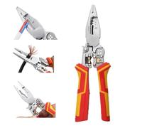 Generic 9 In1 Wire Stripping Pliers, Twister, Cable Pulling & Pressing Scissors, Hot Wire Judge, Audible & Flashing LED Alarms