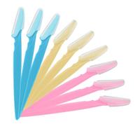 Generic 9 Pcs Eyebrow Razors, Eyebrow Trimmer with Cap, Face Razor, Face Shavers, Dermaplaning Blades, Microblade, Peach Fuzz Remover for Women and Man, to Shave Upper Lip Hair (Pink, Yellow, Blue)
