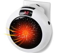Generic 900w Mini Plug-in Electric Space Room Heater Adjustable Thermostat Personal Heater with Led Display for Office Dorm Room(WHITE)