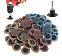Generic 90Pcs Nylon Sanding Discs Set 2inch Quick Change Die Grinder Sanding Wheel with 1/4inch Holder, Fine Medium Coarse Wear-Resistant Deburring Sanding Discs for Surface Polishing, Rust Removal