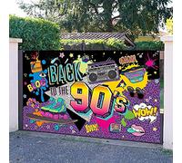 Generic 90's Theme Party Photography Backdrop Large Size Hip Hop Graffiti Background Wall Table for Birthday Party Decorations Durable Polyester Fabric
