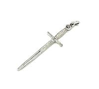 Generic 925 Sterling Silver Excalibur Sword Pendant Charm on Silver Curb or Ball Chain or Without Chain (Pendant without chain)