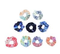 Generic 9pcs Zipper Hair Ties Hair Scrunchies Soft Fabric Elastic Ropes Comfortable Tactility Ponytail Holders for Women Daily Use Random Color