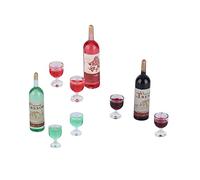 Generic A Miniature Bottle, A Mini Wine Glass Realistic for A Party to Play in the Kitchen