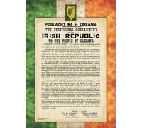 Generic A3 POSTER IRELAND'S 1916 PROCLAMATION - POBLACHT NA H EIREANN - Irish Flag and Harp Design - Wall Art - Poster - Living Room