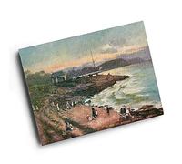 Generic - A4 PRINT - Vintage Somerset - Little Harp Bay showing Wain's Hill, Clevedon