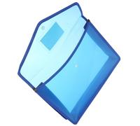 Generic A4 Waterproof Document File Organizer Folder with Snap Button Closure, 2pcs Blue Document Bags for Receipt, Bill, and Contract Storage in Office and School Use